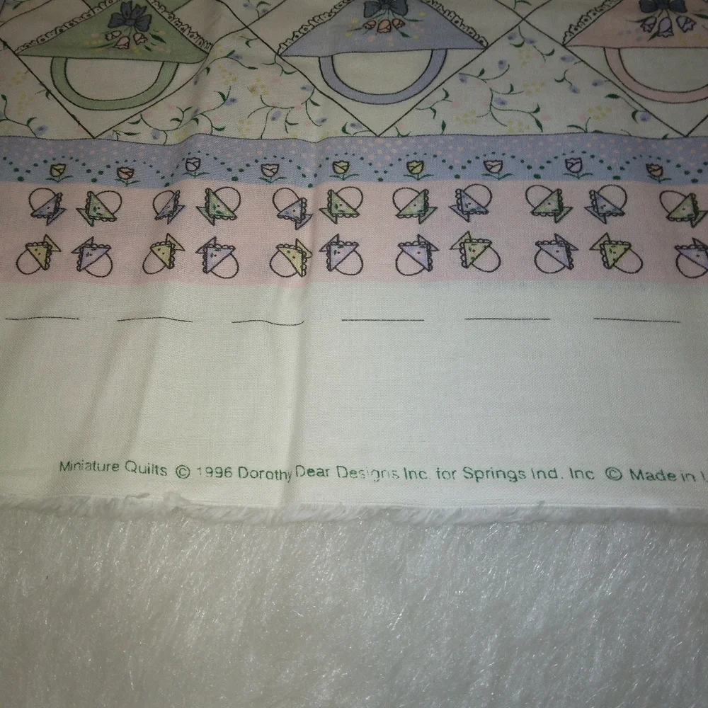FABRIC The Flower Basket Miniature Quilt and pillow by Dorathy Dear Designs